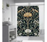 Naturalisme Romantique, Rideau de Salle de Bain, décoration de Baignoire en Polyester imperméable, Design Floral symétrique, Jardin botanique, décoration de Baignoire 200 x 240 cm