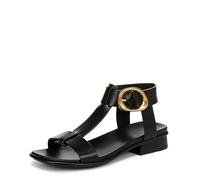 Naturalizer Women's Flat Sandal Brandy Walking Shoes, cuir noir, 9 UK Wide