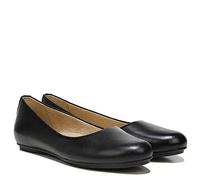 Naturalizer womens Maxwell Ballet Flat, Black Leather, 8 Wide US
