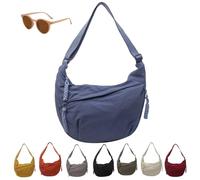 Naturally Crossbody Bag, Lightweight Large Capacity Dumpling Shoulder Bags, Women's Fashion Plain Color Nylon Hobo Bag