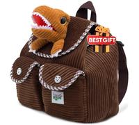 Naturally KIDS Mini Sac à Dos Dinosaure - Petit Sac à Dos pour Filles Garçons - Jouets Dinosaures pour Enfants 3-5 Ans - Petit Sac à Dos Marron - Très Petit T Rex Dino