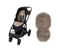 Naturally Sheepskins Doublure de luxe en peau de mouton pour landau - 100 % naturelle, ajustement universel, respirant, thermorégulateur, entretien facile (taupe)