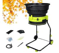 Naturalpowev Broyeur de Feuilles électrique, Broyeur de Compost 8000 TR/Min pour Un Rapport de Réduction 17:1, Diamètre de L'entonnoir 54 cm, Broyeur de Déchets de Jardin 50m-Powercord