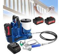 Naturalpowev Pistolet Peinture Airless, Pulvérisateur de Peinture Airless Électrique avec Trémie de 1,2 L, Réglage de la Vitesse sur 6 Niveaux, pour Maison et Professionnel, 2 Batterie