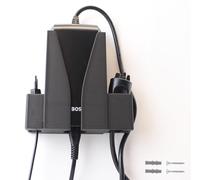 Naturalspring Support de chargeur pour vélo électrique Bosch modèle BPC3400 avec matériel de montage, 2 vis, 2 chevilles, montage mural stable, ordre et design, maintien sûr, stockage compact (4 A)