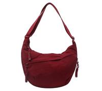 Naturaltly/Naturally Bag, Women's Fashion Plain Color Nylon Crossbody Hobo Bag (Red)
