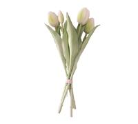 NATURALYS-Bouquet de 5 tulipes blanches en silicone Naturalys - 30 cm