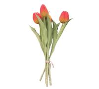 NATURALYS-Bouquet de 5 tulipes orange en silicone Naturalys - 30 cm