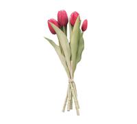 NATURALYS-Bouquet de 5 tulipes rouges en silicone Naturalys - 30 cm