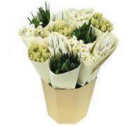 NATURALYS-Bouquet de fleurs séchées botte vert et blanc Naturalys - 50 cm