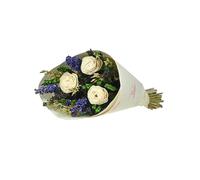 NATURALYS-Bouquet de fleurs séchées Sola S coloris vert bleu - H 50 cm