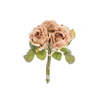 NATURALYS-Fleur artificielle en papier bouquet de roses coloris rose - H 30 cm