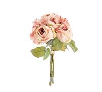 NATURALYS-Fleur artificielle en papier bouquet de roses coloris rose - H 30 cm