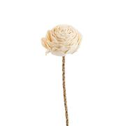 NATURALYS-Fleur en bois de Sola et coco forme Gardénia - diamètre 8 x H 51 cm