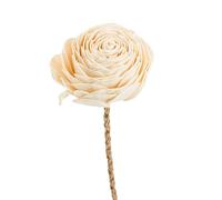 NATURALYS-Fleur en bois de Sola et coco forme Rose - diamètre 8 x H 52 cm