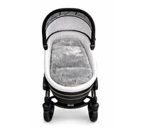 Naturasan Coussin de siège en peau d'agneau mérinos pour poussette, buggy et coque bébé - Insert universel en peau d'agneau avec fentes de ceinture, respirant et régulateur de température, env. 73 x