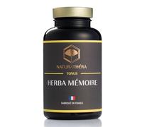 Naturathéra HERBA MÉMOIRE - Complément Alimentaire Cerveau - Mémoire, Concentration, Stress, Cognitives - Extraits Secs - 150 Gélules - Fabriqué en France - Vegan - Sans Additifs Allergènes OGM