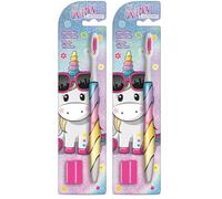 Naturaverde | Kids - Be a Unicorn - Brosse à dents avec poils moyens pour enfants, brosse à dents drôle pour Bimbi, brosse à dents licorne (Lot de 2)