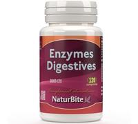 Naturbite Enzymes Digestives, 120 comprimés. Améliorez Votre Processus Digestif en Facilitant la Décomposition et L'absorption des Nutriments Contenus dans les Aliments.