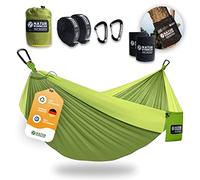 NATURBUMMLER Hamac d'extérieur [Tree Protec+] avec protection et fixation - 300 x 170 cm pour 1 à 2 personnes - Ultra léger et résistant aux intempéries - Hamac de camping double couche pour extérieur