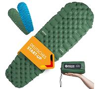 NATURBUMMLER® Matelas isolant ultra léger [Cloud Nap+] Matelas gonflable de camping (195 x 56 cm) - Résistant aux intempéries et pliable - Pour trekking, randonnée, festival, voyage (vert naturel)