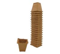 Nature 20 pots carrés biodégradables en fibres bois recyclées