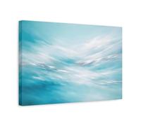Nature Abstract Waves Blue And White - Canvas Wall Art Print 18×12 inch (45×30 cm) - Horizontal / 1.25 inch (3 cm)