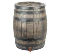 Nature – Récupérateur d'eau – Baril d'eau de pluie aspect bois 120 L 50,5x66 cm Marron