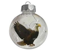 Nature Birds Lot de pendentifs de décoration de Noël avec boules en plastique transparent pour sapin de Noël et décoration d'intérieur