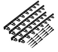 Nature Bordure a Gazon en Polypropylene et polyéthylene - 16 Ancres - H 4,5 x (4 x L100) cm - Noir
