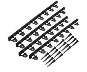 NATURE Bordure à gazon en polypropylène et polyéthylène - 16 ancres - H 4 5 x (4 x L100) cm - Noir