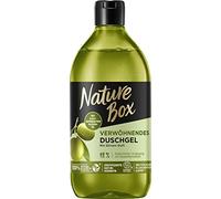 Nature Box Gel douche (385 ml) au parfum d'olive, formule végétalienne et pH neutre à l'huile d'olive pressée à froid, cosmétique naturel certifié