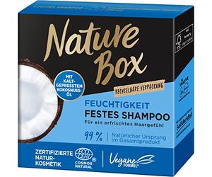 Nature Box Shampooing Solide Hydratant (85 g) à l'Huile de Noix de Coco - Hydrate les Cheveux en Profondeur - Soin Capillaire dans un Emballage Recyclable