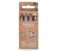 Nature by GRIM'TOUT Set de 4 Crayons de Maquillage certifiés Bio, Maquillage de fête pour Enfant et Adulte, Couleurs métalliques Ohh La La!