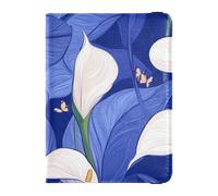 Nature Calla Lily Royal Cuir Passeport et Vaccin Card Wallet Combo pour Voyage Vaccin Card Holder Combo Housse Combo Passeport Holder for Men Waterproof, Nature Calla Lily Bleu Royal, 1 size
