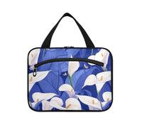 Nature Calla Lily Royal Sac de rasage à suspendre pour homme avec crochet, trousse de toilette pour voyageurs sac à dos Bolso Viajero para mujer M, Nature Calla Lily Bleu Royal, Large