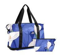 Nature Calla Lily Royal Sac de voyage de week-end avec poche humide Sangle réglable Sac de sport étanche pour homme femme