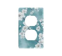 Nature Cherry Blossom Teal Floral Décoratif Couvertures de prises électriques Mignon Couvertures et plaques d'interrupteur Tapa para interruptor de luz Duplex Outlets