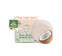 Nature Cosmétique® Shampooing solide à la noix de coco - Soin durable pour cheveux et cuir chevelu - Avec huile de coco bio, aloe vera et glycérine végétale - Végétalien, sans plastique et fabriqué à