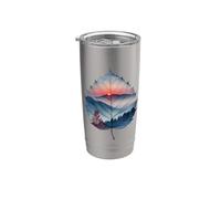 Nature coucher de soleil de montagne Gobelet isotherme en acier inoxydable double paroi
