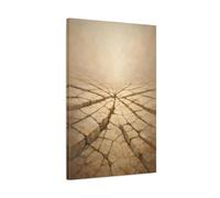 Nature Cracked Earth Brown And Beige - Canvas Wall Art Print 20×30 inch (50×75 cm) - Vertical / 1.25 inch (3 cm)