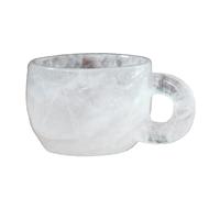 Nature Crystal Coffee Cup,Dream Amethyst Tea Cup, Clear Quartz Cup with Handle, Multi Colored Mugs Elegant Crystal Gift for Home Office, Crafts,White Crystal