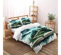 Nature dans Un Livre Housse De Couette Design créatif Art 3D Microfibre avec Fermetures Éclair Garçon Super King（260x220cm）