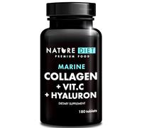 Nature Diet - Collagène marin avec acide hyaluronique et vitamine C, 180 comprimés, 500 mg | Peptane F | Collagène de poisson