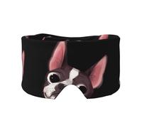 Nature du Boston Terrier,Masque pour les yeux bloquant la lumière Cache-yeux et cache-oreilles pour le sommeil