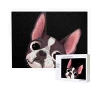 Nature du Boston Terrier,Puzzle Familial en Bois de 500 pièces pour Adultes et Adolescents, décoration d'intérieur