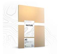 Nature-Eco Lot de 20 Feuilles de Carton Kraft Marron Format A3 Épais 380 g/m² pour Bricolage et Créatif
