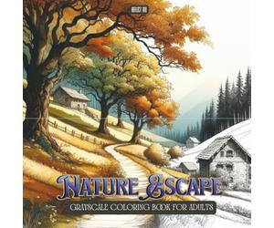 Nature Escape Coloring Book: Calming Scenic Landscapes Featuring Tranquil Homes Hidden Among Forests, Hills, and Majestic Natural Views for Adults