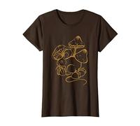 Nature Esthetic Souris Recherche Champignons et Glands T-Shirt, Femme, Marron, M