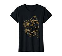 Nature Esthetic Souris Recherche Champignons et Glands T-Shirt, Femme, Noir, XS